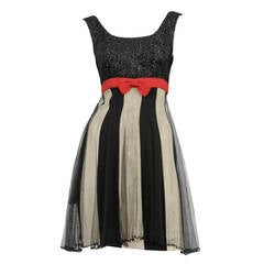 Vintage Moschino Stripe Tulle Dress