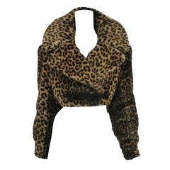 Vintage Alaia Faux Fur Leopard Jacket