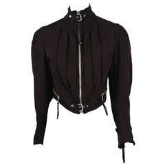 Jean Paul Gaultier Brown Wool Moto Jacket 4
