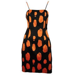 Vintage Stephen Sprouse Orange Spotted Mini Dress