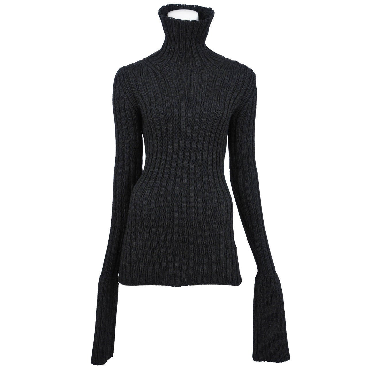 Yohji Charcoal Cuff Turtleneck Sweater