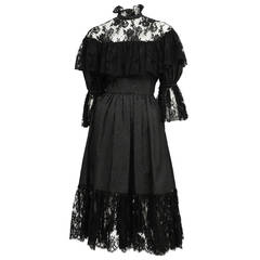 YSL Black Lace and Silver Dress