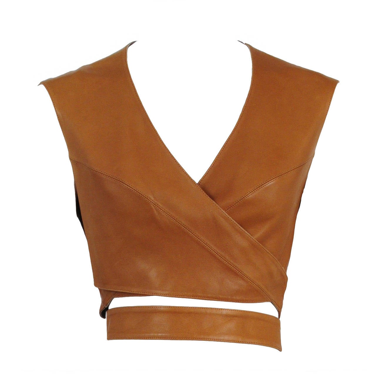 Alaia Leather Wrap Top at 1stDibs