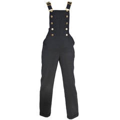 Versace Grey Wool Overalls