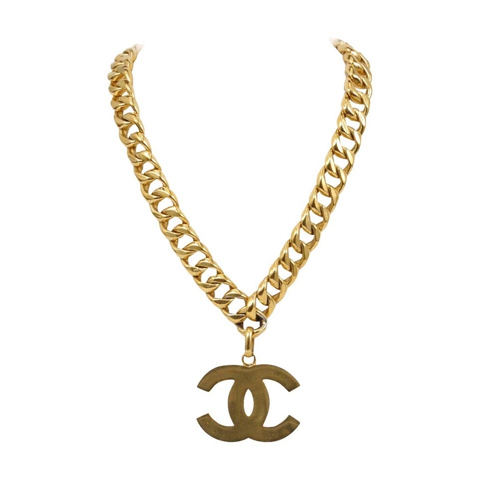 Chanel Oversize Chain Logo Necklace