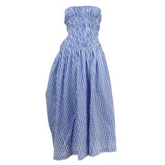 Comme Des Garcons Blue Gingham Dress