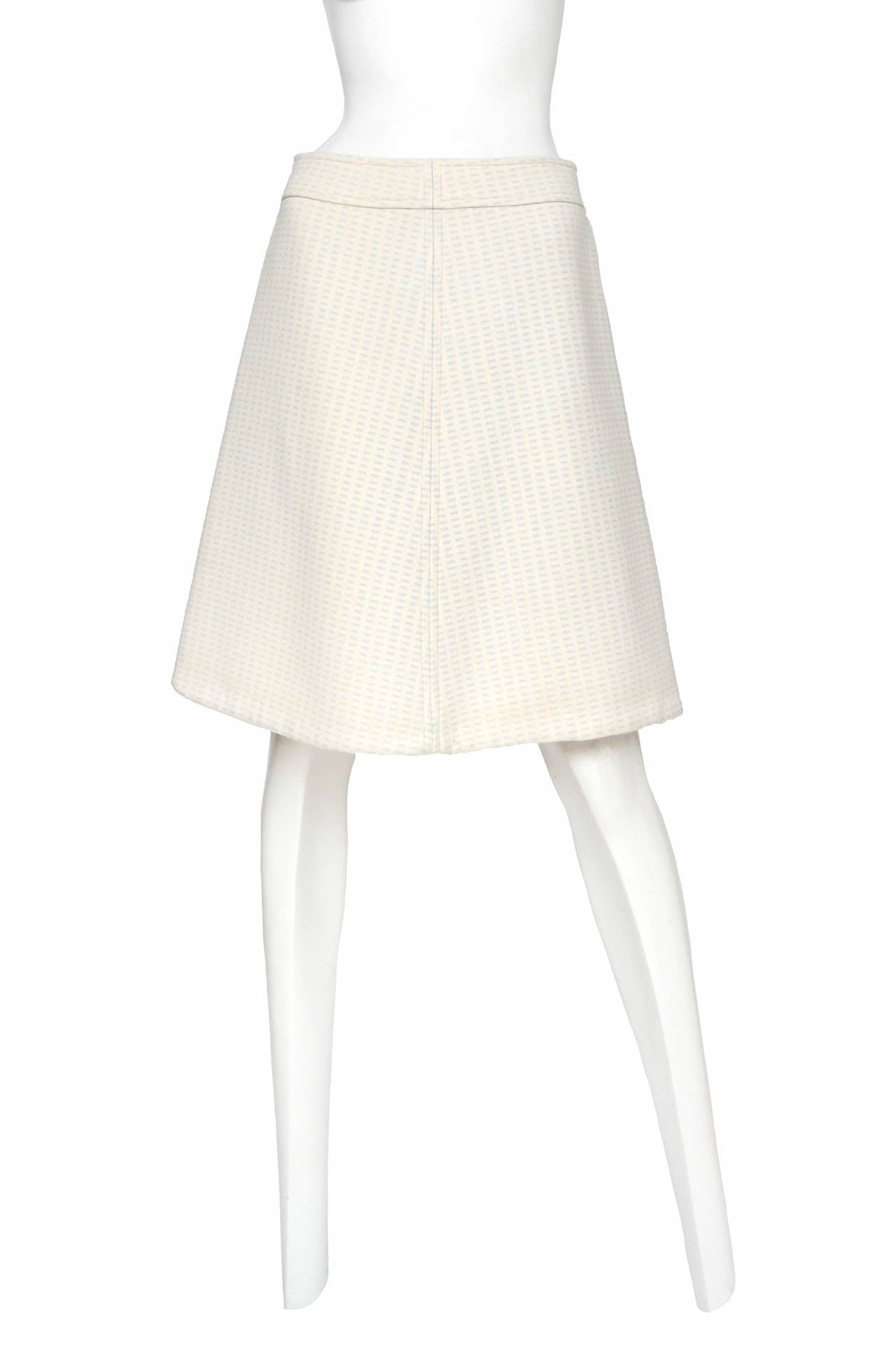 Beige Courreges Cream Coat & Skirt