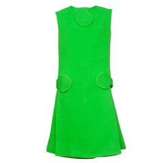 Retro Pierre Cardin Green Futuristic Dress