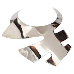 Vintage Pierre Cardin Silver Structural Collar