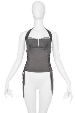 Dior By John Galliano Grey Corset Bustier Top 2004