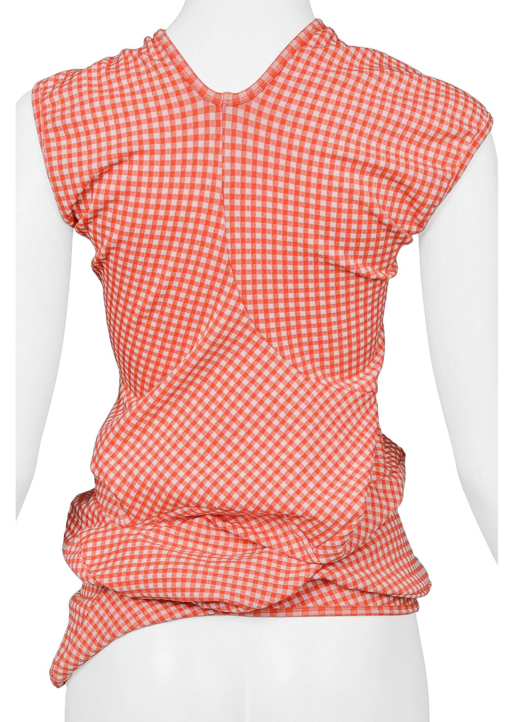 Museum Quality Comme des Garcons Lumps & Bumps SS 1997 Red Gingham Top For Sale 3