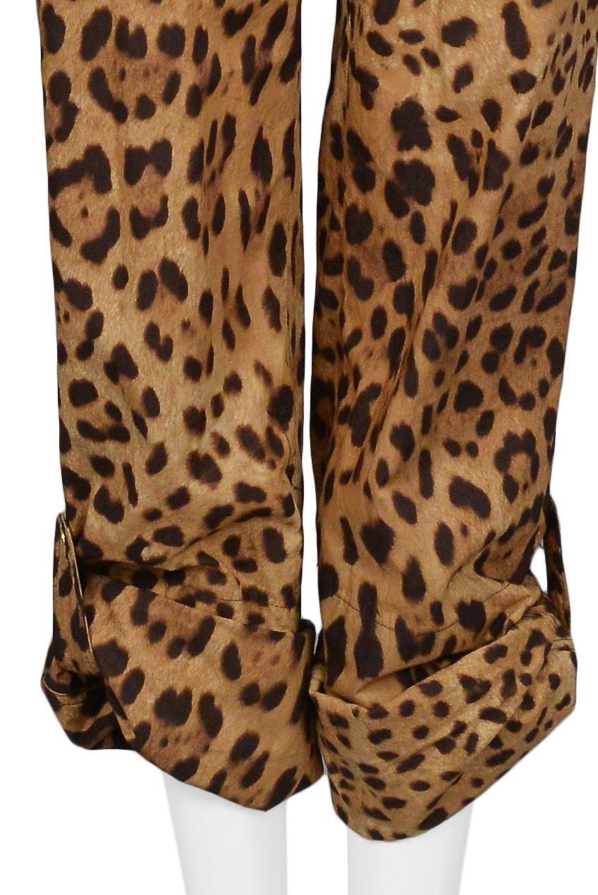 Women's Super Chic Dolce & Gabbana Cotton Leopard Safari Style Belted Jumpsuit