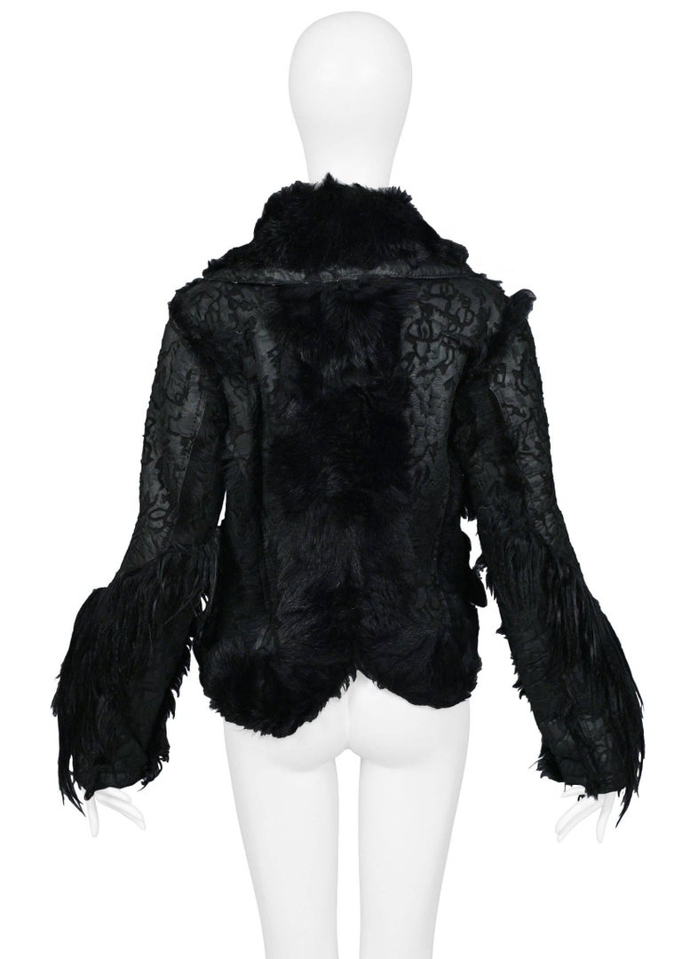 Christian Dior by John Galliano Black Yak and Shearling Coat Runway