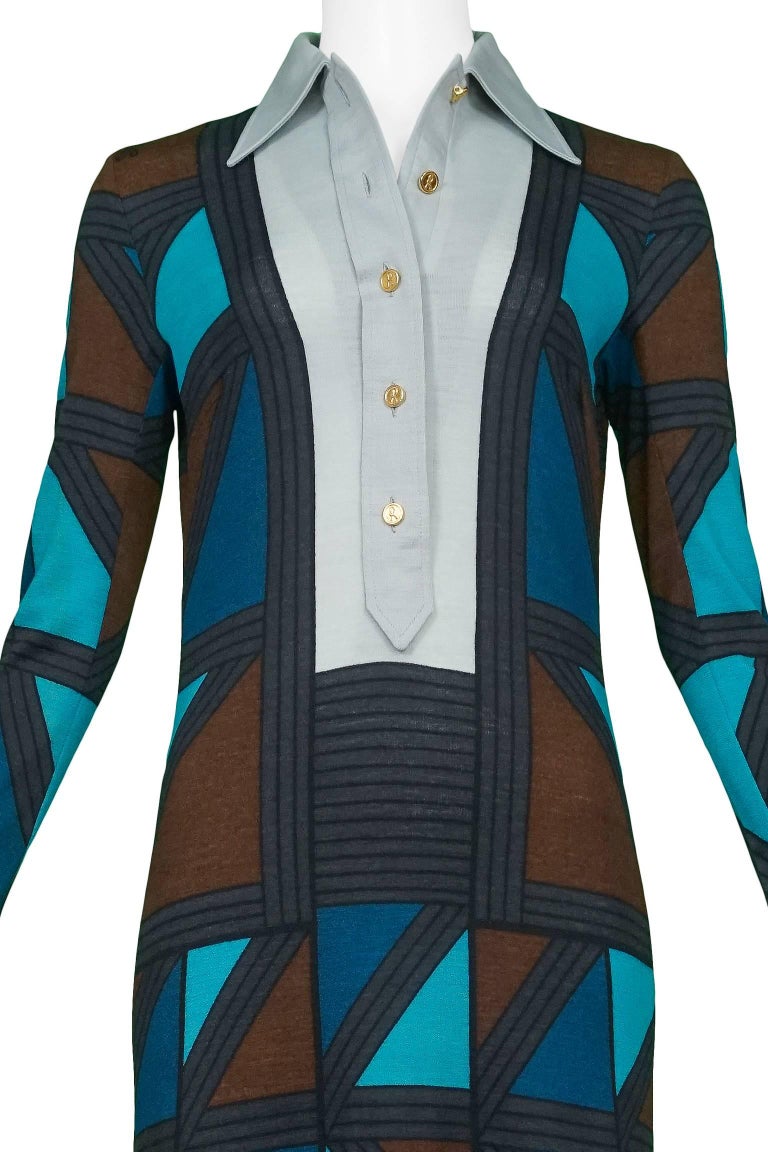 Black Brown Teal & Blue Color Block Maxi Dress For Sale
