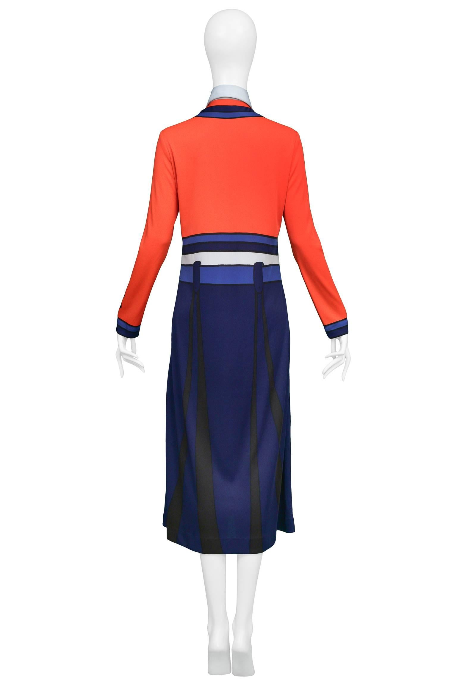 Roberta di Camerino Trompe Suit Red, Blue, Black, White Max Dress  In Excellent Condition For Sale In Los Angeles, CA