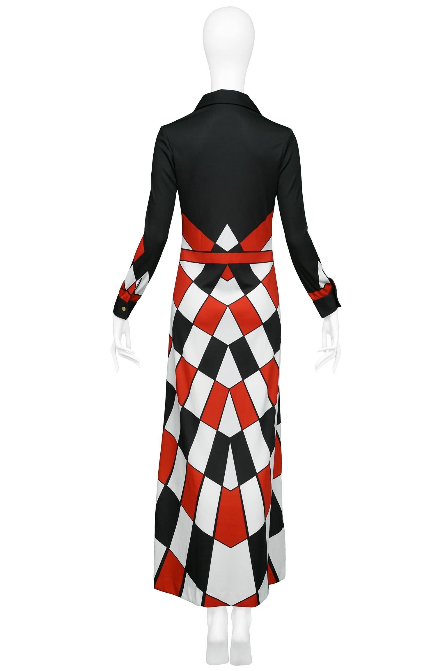 red black and white maxi dress