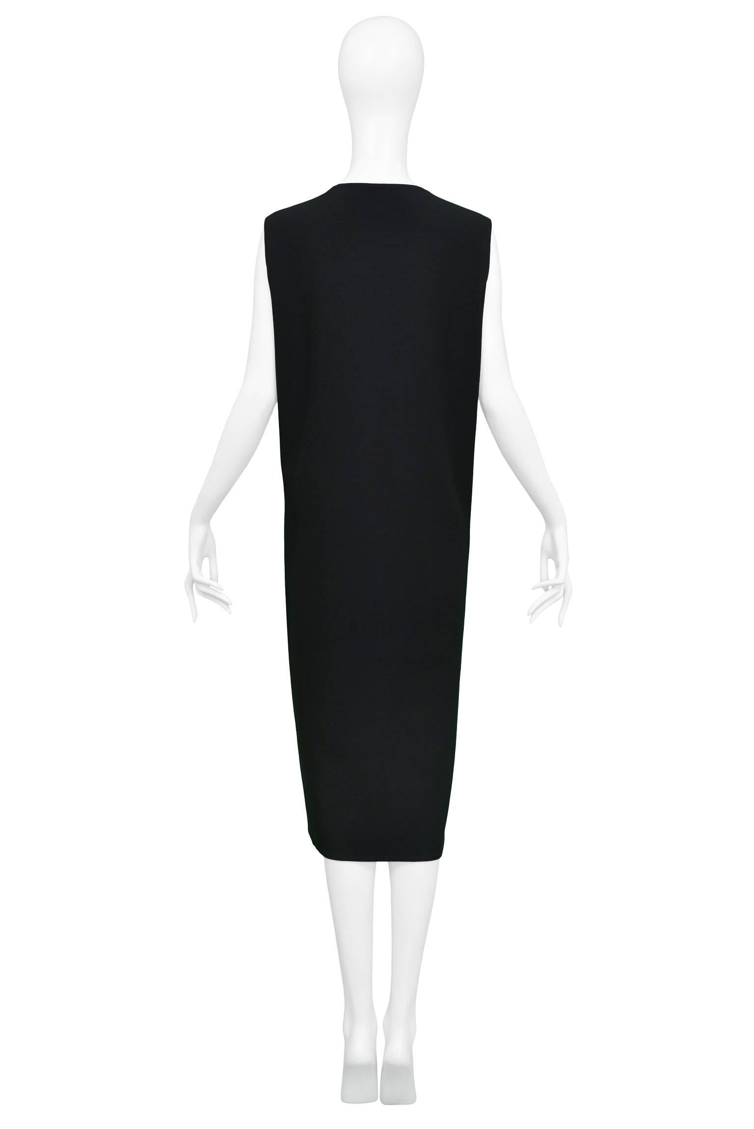 Rare Hermes By Martin Margiela Iconic Black V Dress 1998  In Excellent Condition In Los Angeles, CA