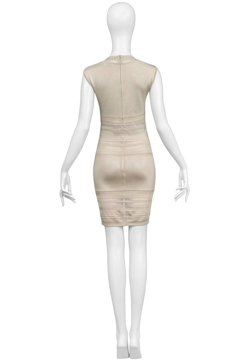 beige lace bodycon dress Beige Lace V-Neck Dress | Feminine Flair main image 0