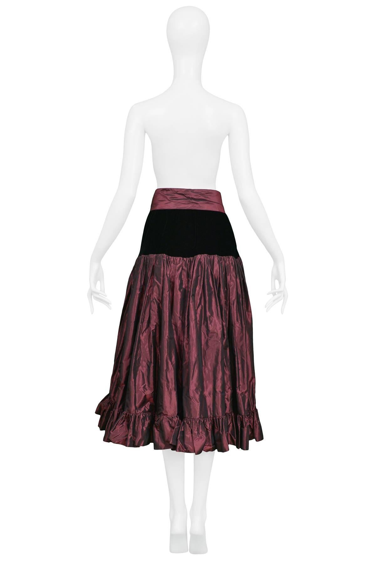 burgundy velvet skirt