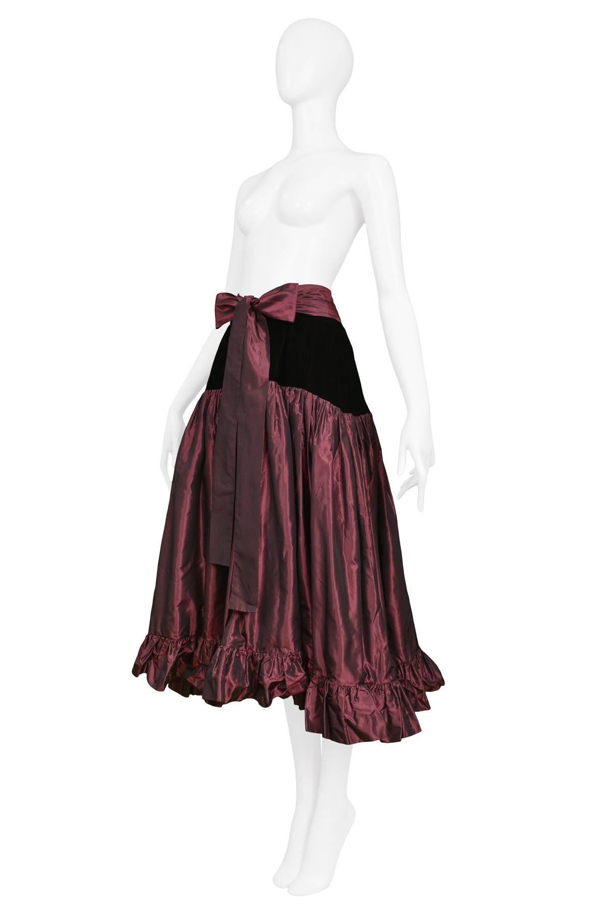 burgundy ruffle skirt