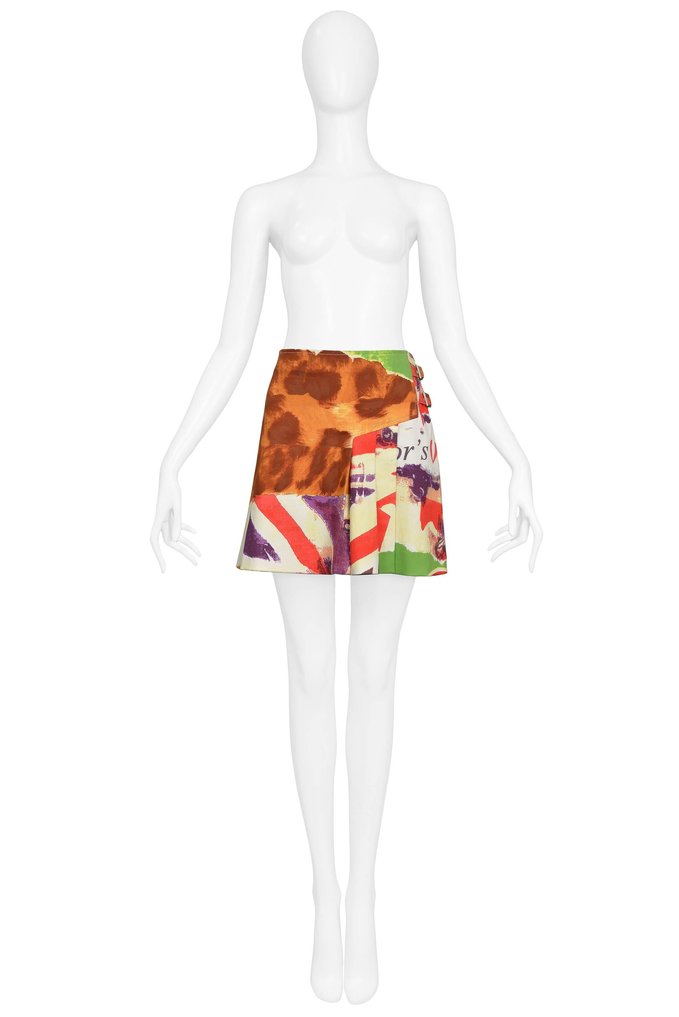 Vintage Christian Dior by John Galliano 'Victim' print pleated mini skirt with side buckle details. Collection 2005. 

Excellent Vintage Condition.

Size: 34