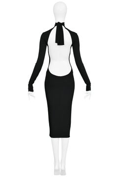 Vintage 1990s Dolce & Gabbana Black Backless Jersey Dress