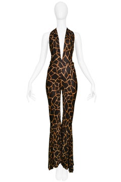 Vintage Dolce & Gabbana Giraffe Print Backless Jumpsuit