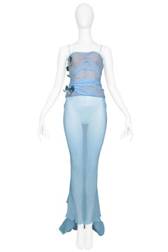 Dolce & Gabbana Blue Butterfly Runway Gown, 1998