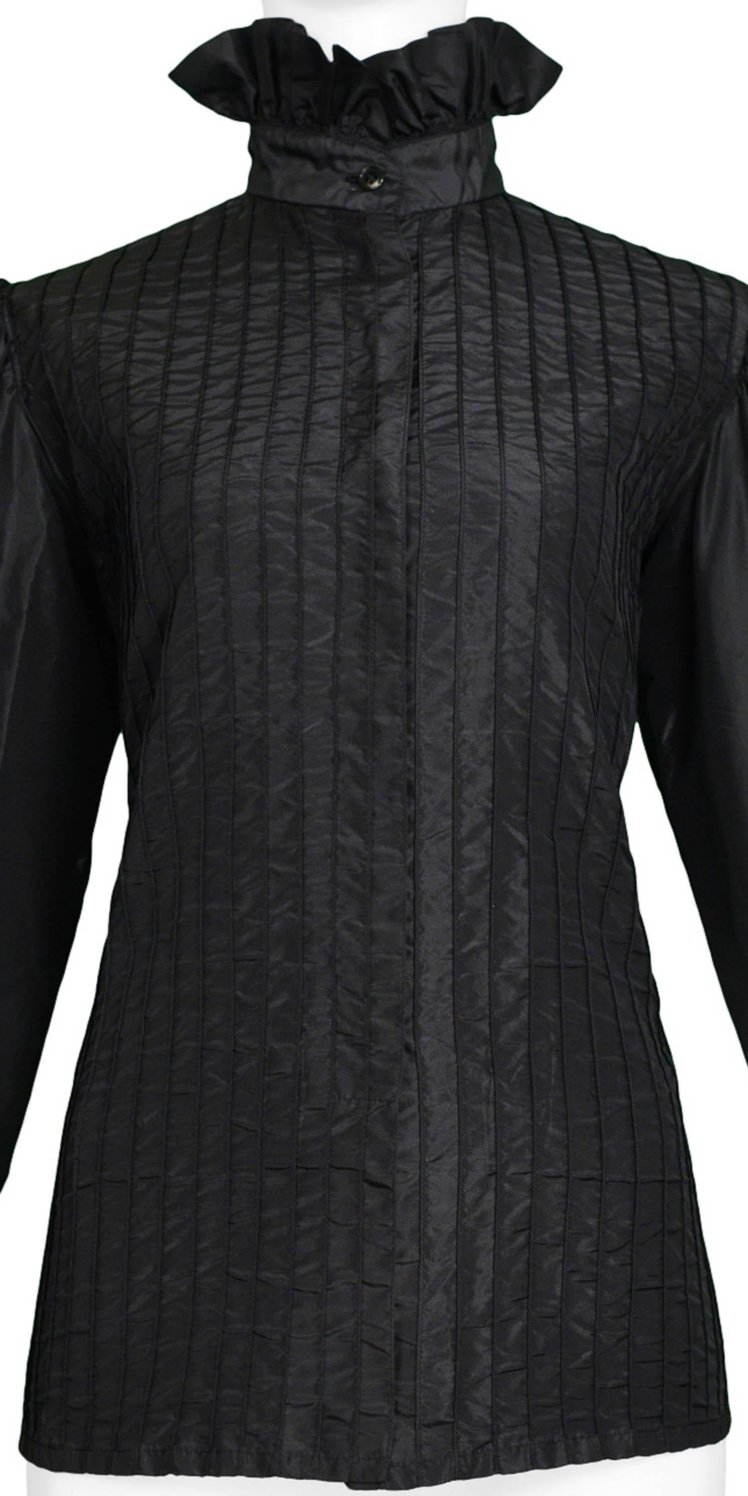 black taffeta blouse