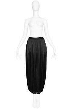 Vintage Yves Saint Laurent Black Satin Harem Pants