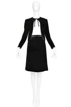 Vintage 1970's Celine Quilted Velvet Ensemble