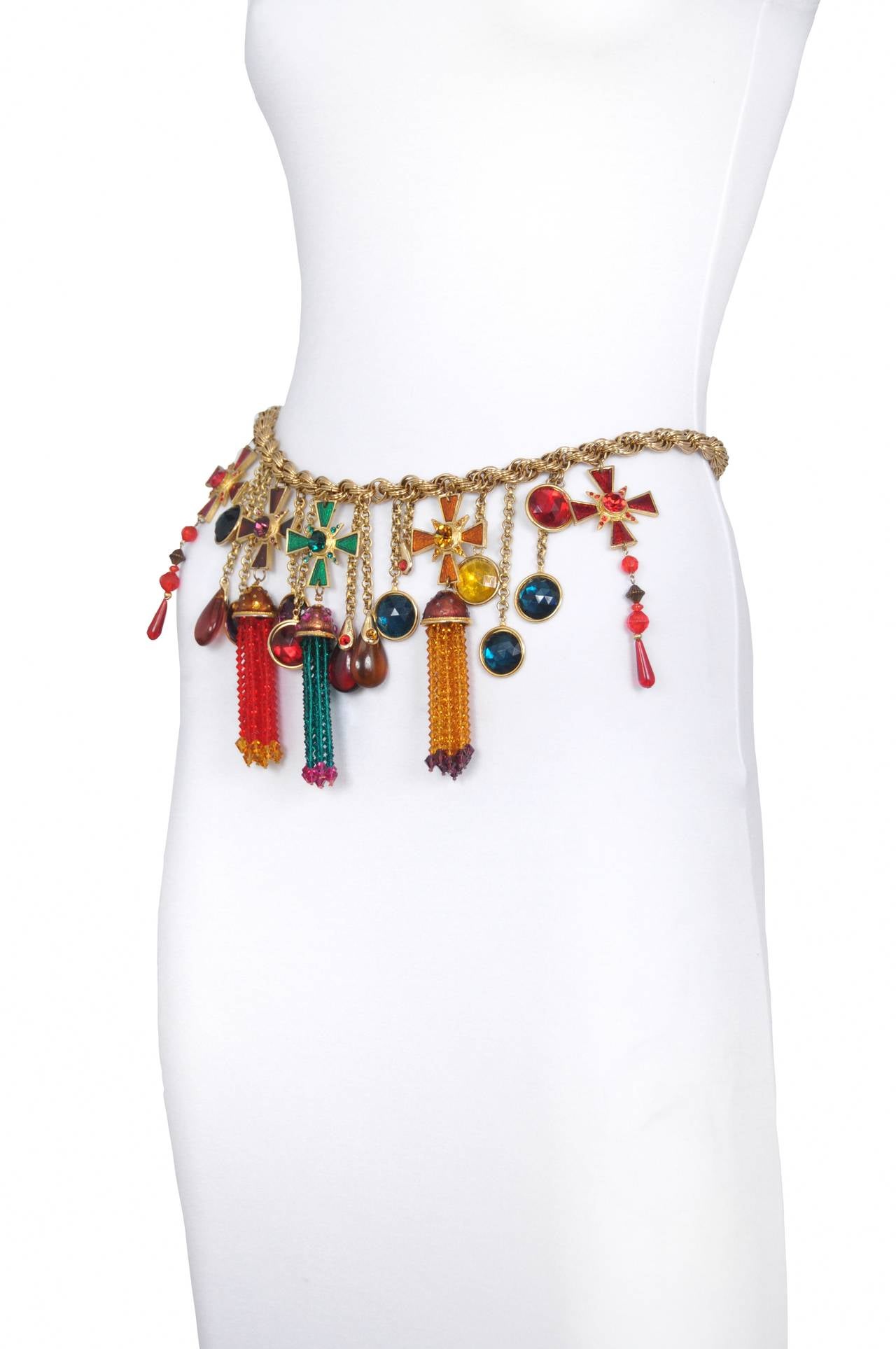 ysl chain belt with tassel