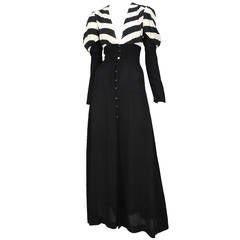 Ossie Clark Black and White Stripe Dress