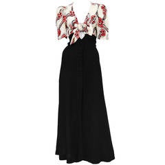 Vintage Ossie Clark Crepe Dress With Iconic Celia Birtwell Print