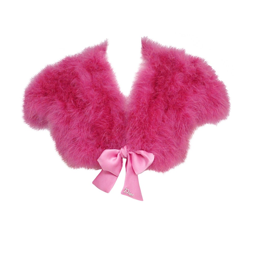 Pink feather bolero best sale