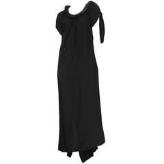 Yohji Yamamoto Black Tube Collar Dress