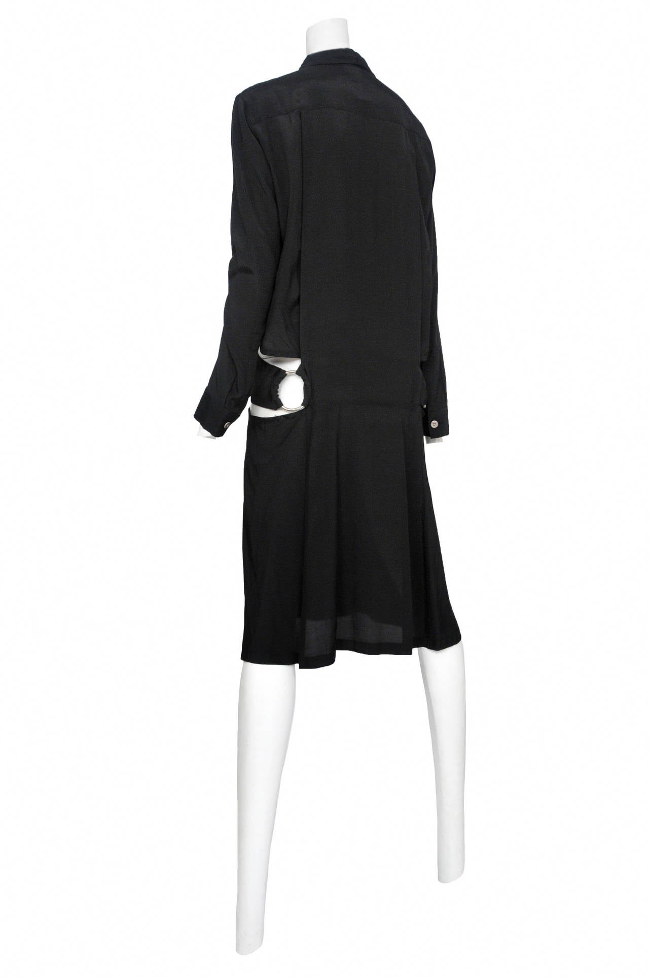 Yohji Yamamoto Cutout Ring Shirt Dress