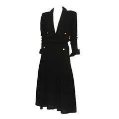 Vintage Chanel Linen Pleated Dress