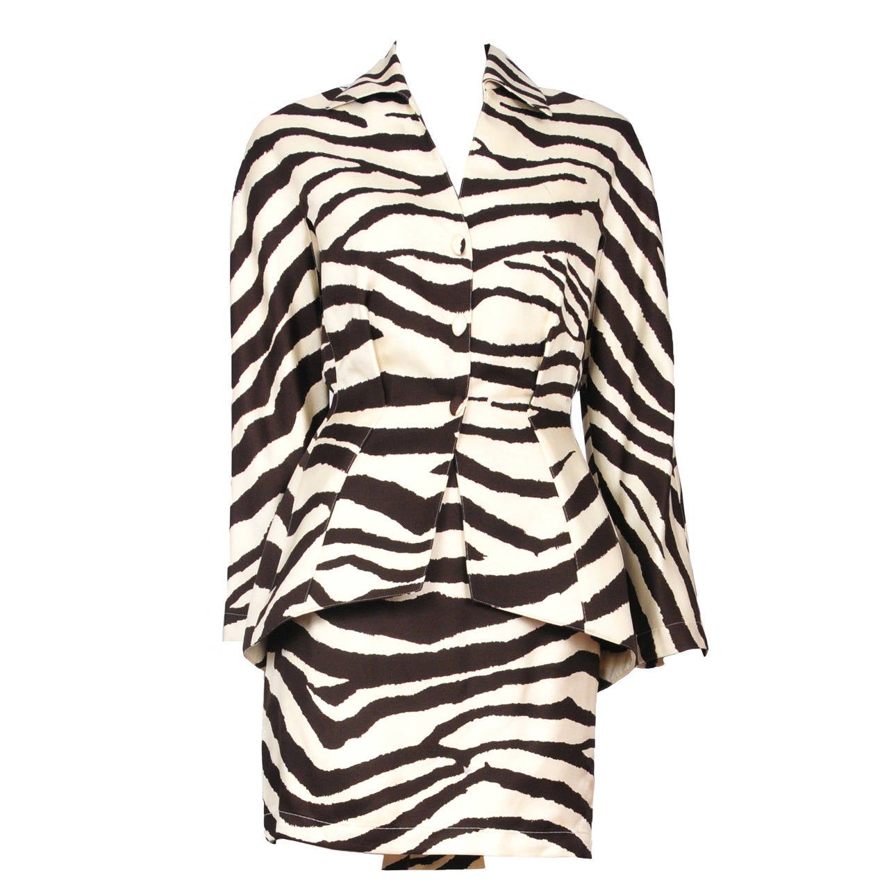 Thierry Mugler SIlk Zebra Print Suit