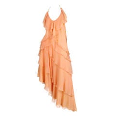 Chloe peach ruffle two piece