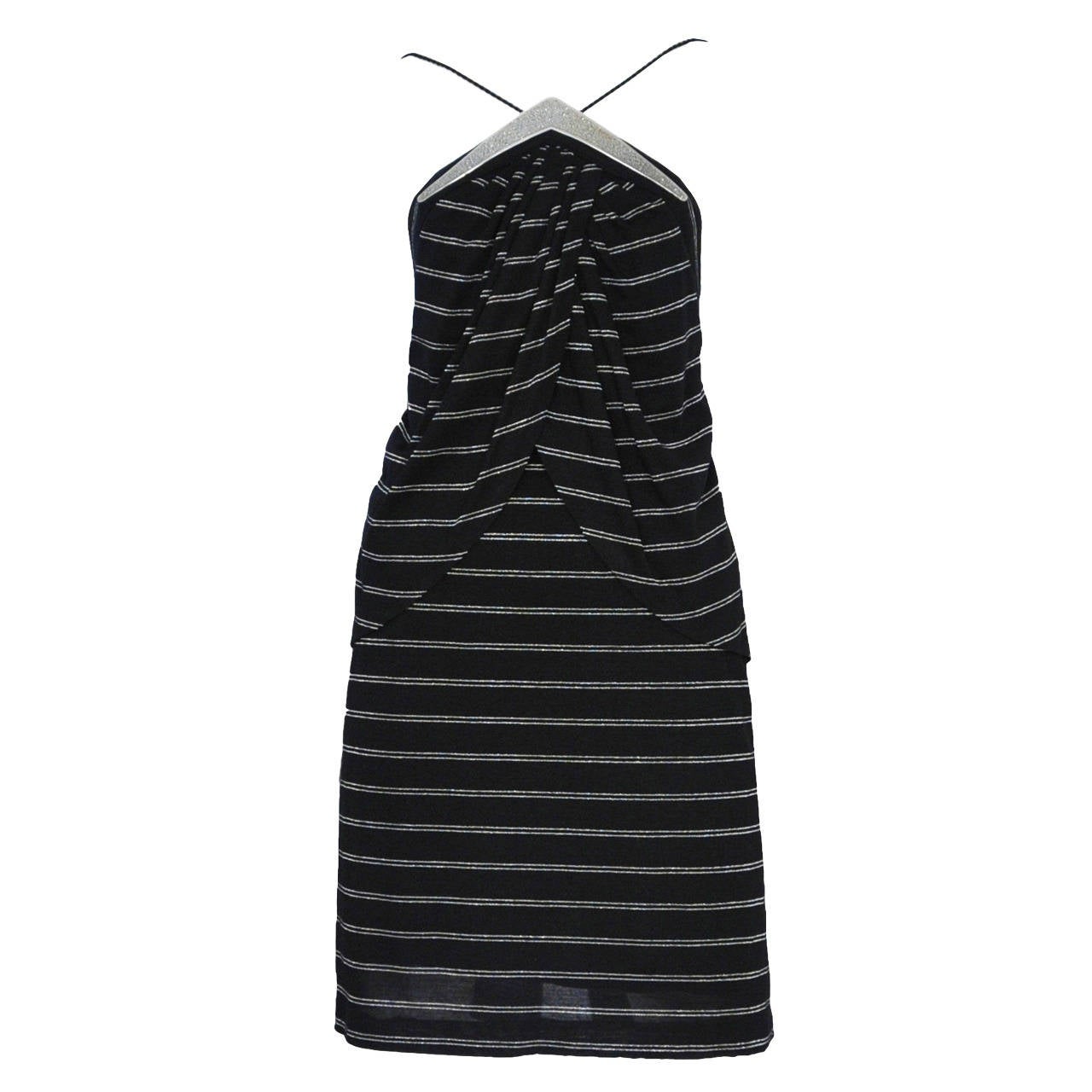 Jacques Cassia Black & Lurex Stripe Dress