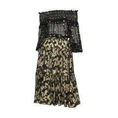 Vintage Yves Saint Laurent Gold Lurex Two Piece