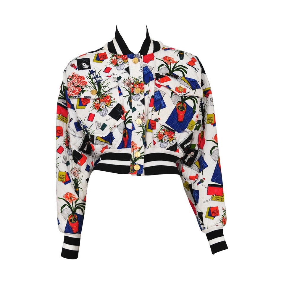 Chanel Floral Quilted Bomber