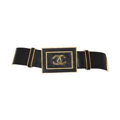 Chanel Leather Logo Belt