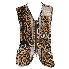 Vintage Sheer Leopard Blouse