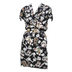 Vintage Chanel Silk Printed Day Dress
