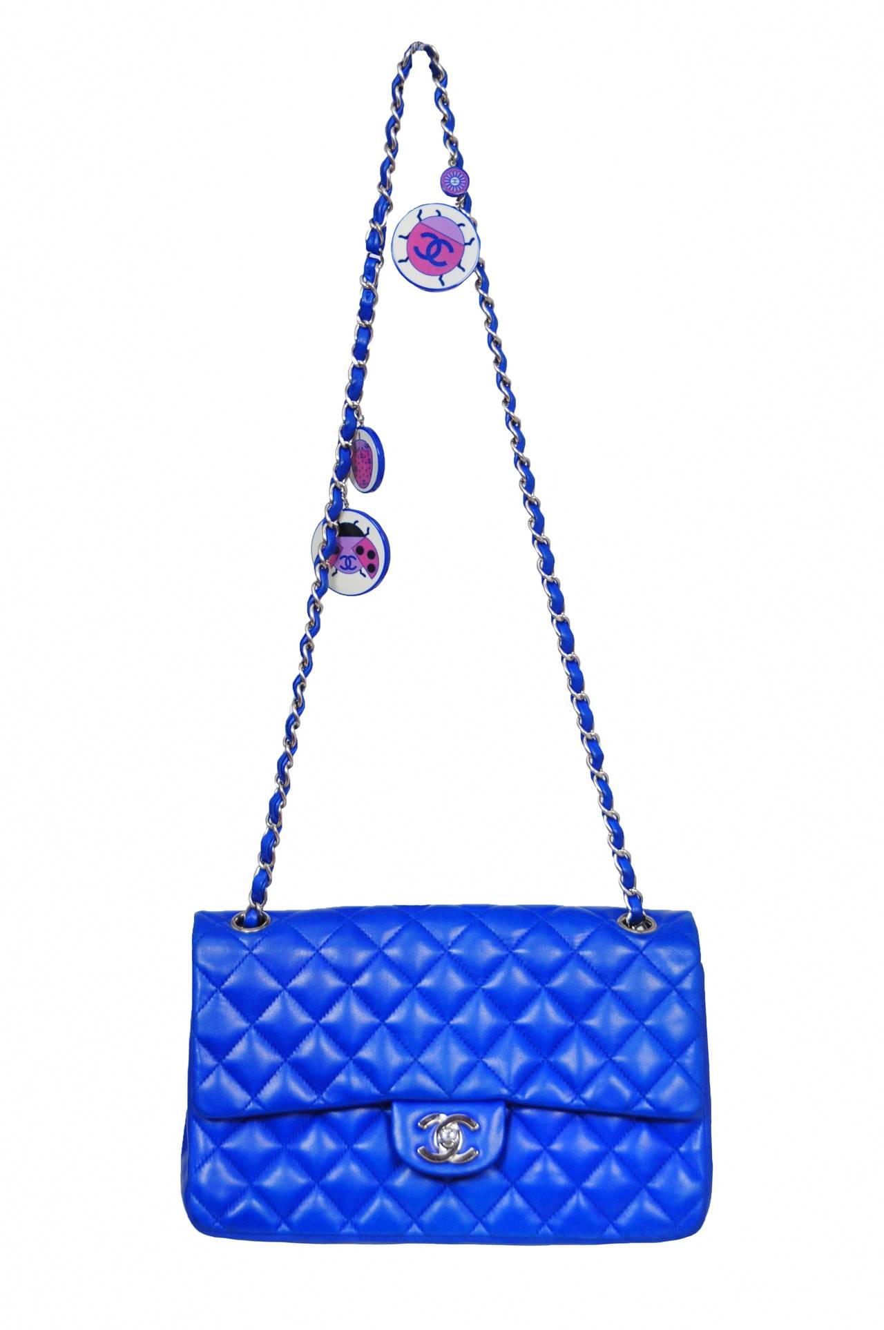 CHANEL Classic Flap Shoulder Bag Blue Bags & Handbags for Women for sale