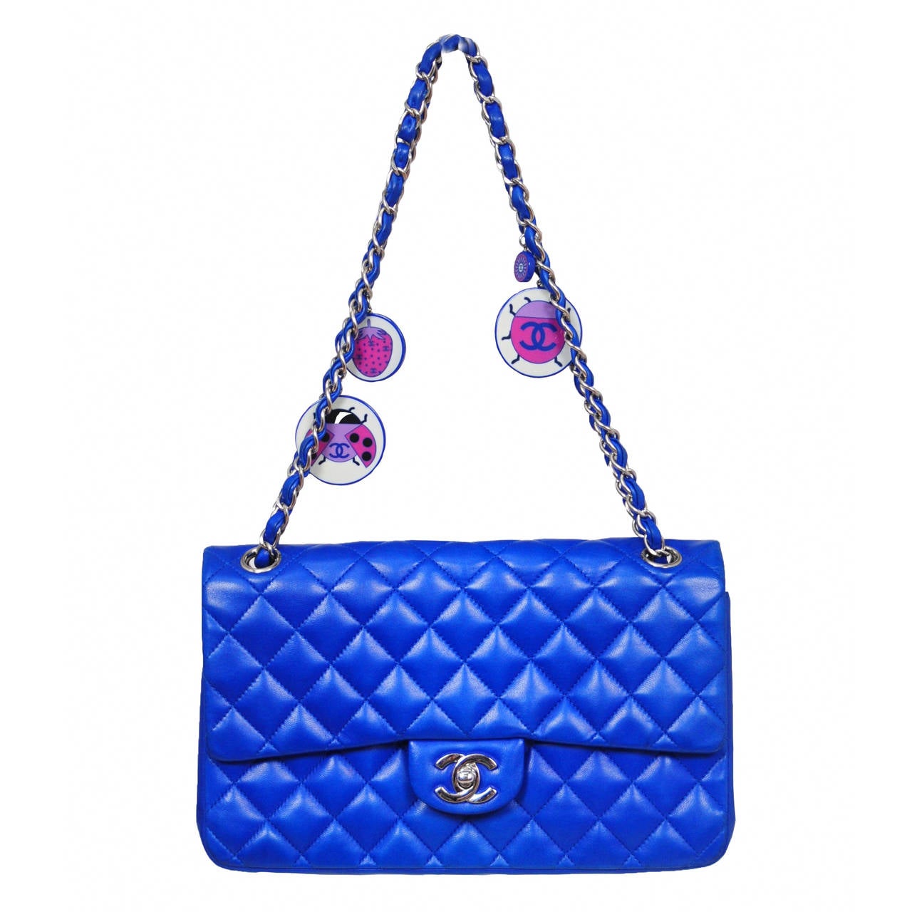 Chanel Cobalt Blue Quilted Lambskin Leather Jumbo Single Flap Bag  Lyst