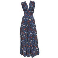 Vintage Ossie Clark Snakes and Ladders Print Dress