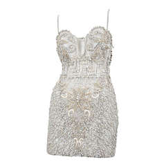 Vintage Versace Crystal Encrusted Couture Cocktail Dress